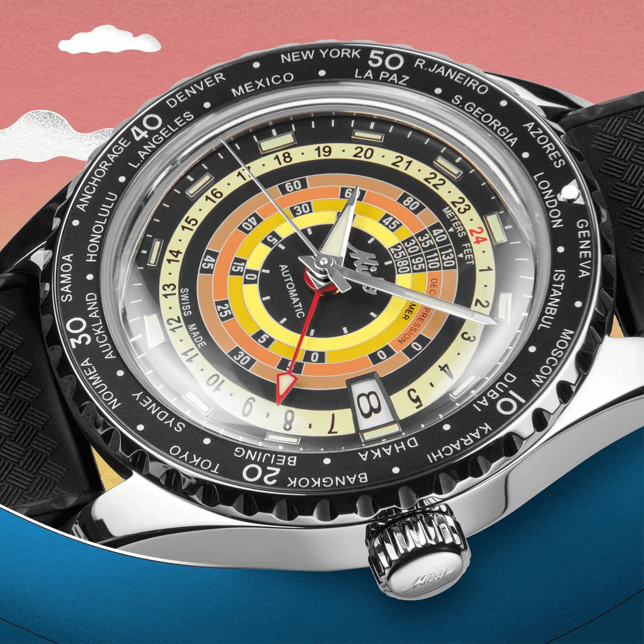 MIDO OCEAN STAR DECOMPRESSION WORLDTIMER SPECIAL EDITION - M026.829.17.051.00