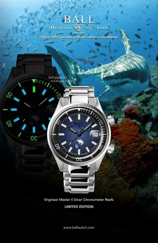 BALL ENGINEER MASTER II DIVER CHRONOMETER REEFS DM2280A-S4C-BE LIMITED EDITION 143 PCS