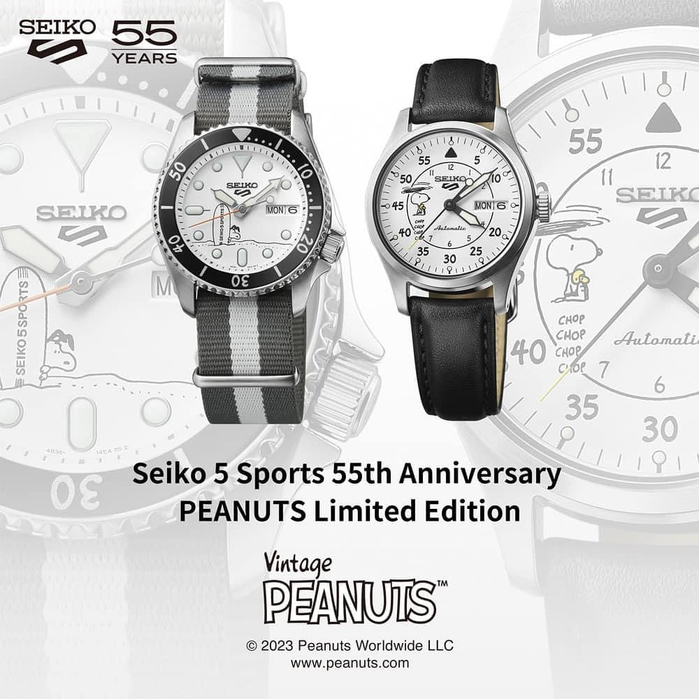 Seiko 5 Sports 55th anniversary PEANUTS SRPK25 Limited edition of 8,900 pieces