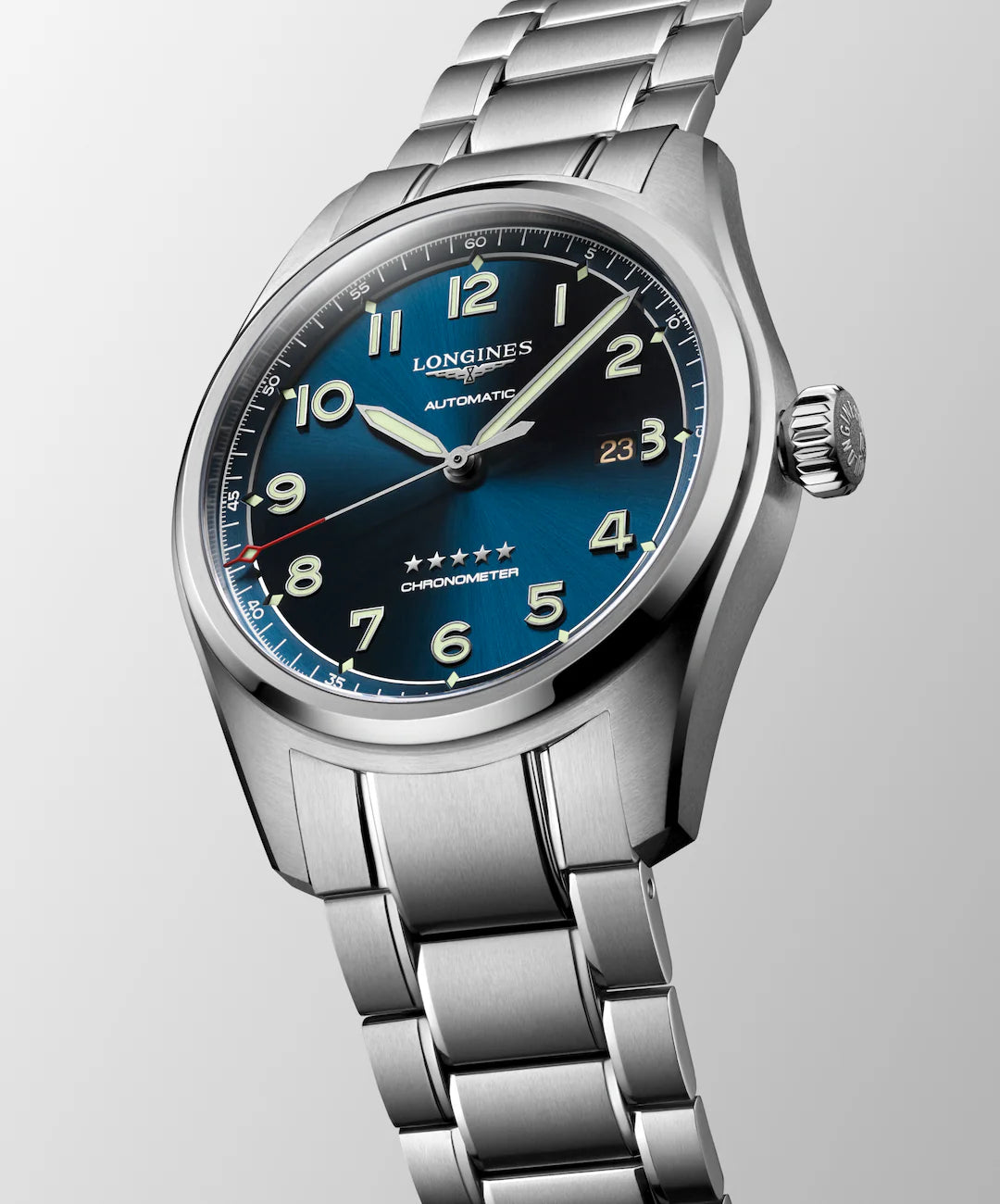 LONGINES SPIRIT
Automatic watch, Ø 42.00 mm, stainless steel.   L3.811.4.93.6   (Extra 2 Leather starps set)