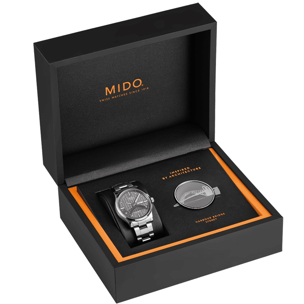 Mido Multifort
M005.430.11.061.81 Multifort 20th Anniv Lt.ed Mido Multifort Bridge Sydney Special Edition