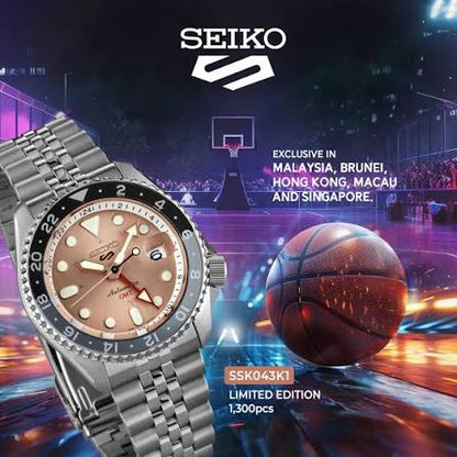 SEIKO 5 Sports Thong Sia Group Exclusive
Only available in Malaysia, Brunei, Hong Kong, Macau and Singapore
Limited edition of 1300 SSK043K1