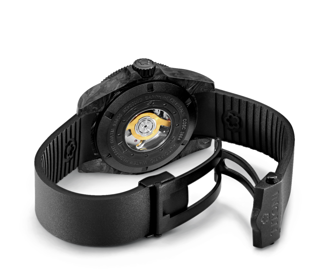 TITONI Seascoper 83600 C-BL-256                                42 mm, Carbon / black ceramic with blue font